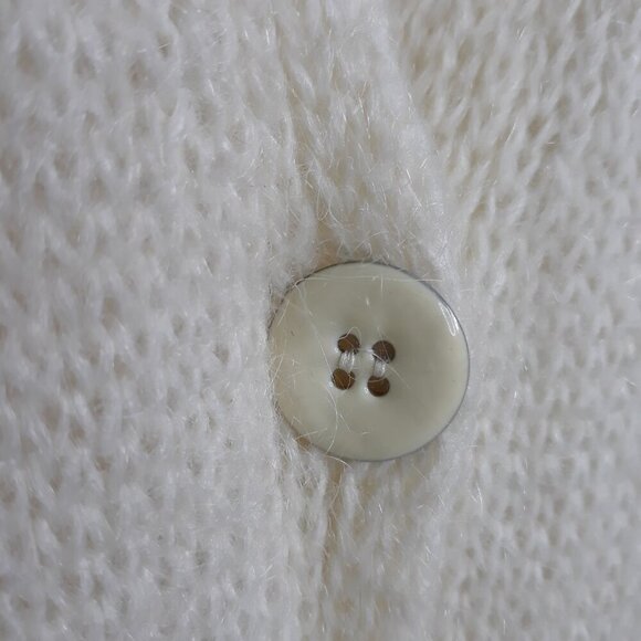 Maison Montagut The Ô Brand Mohair Blend Longline Cardigan Sweater S Ivory - Picture 4 of 7